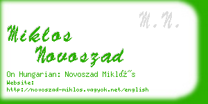 miklos novoszad business card